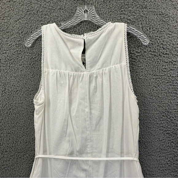 NWT Knox Rose Sleeveless Tank Dress White Crochet Cotton Blend Shift Women Small - Picture 5 of 10